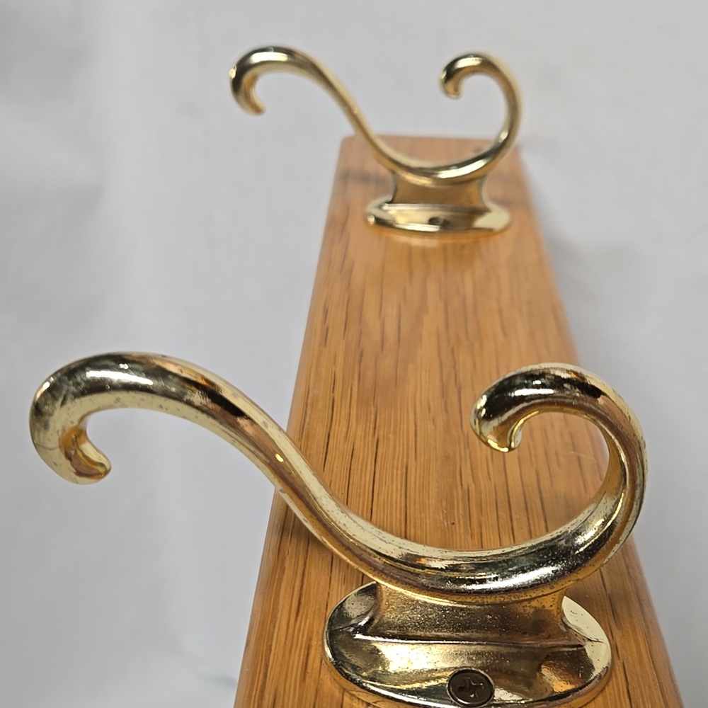 Wood Coat Hanger With 2 Hooks Wall Decor Organize Home Office Hallway Bedroom
